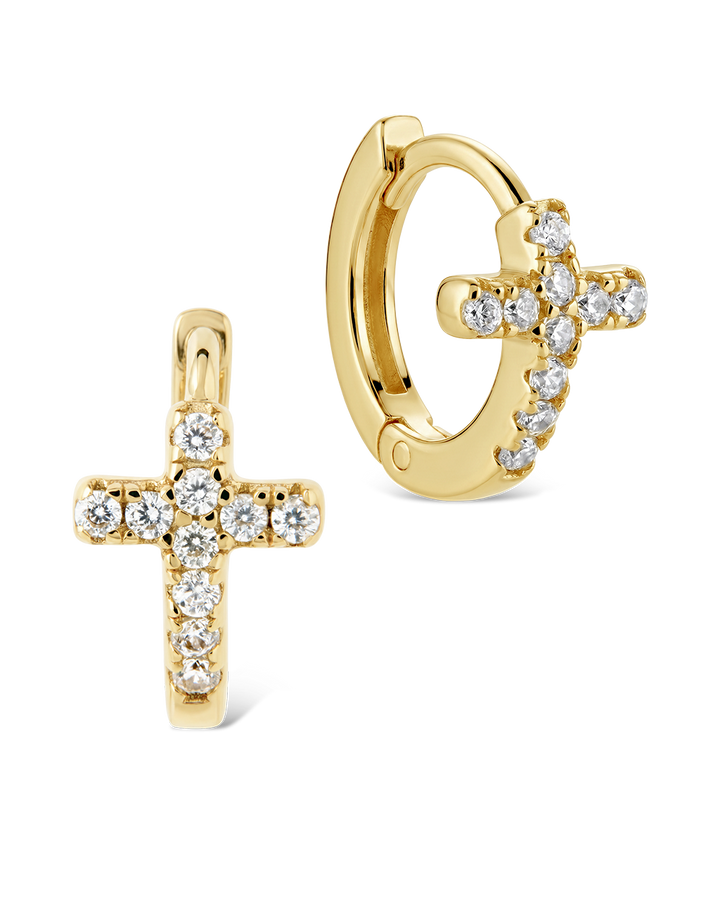 Natasha Pavé Cross Hoops