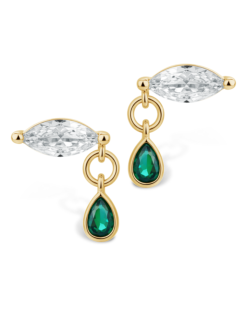 Elaine Emerald Teardrop Dangles
