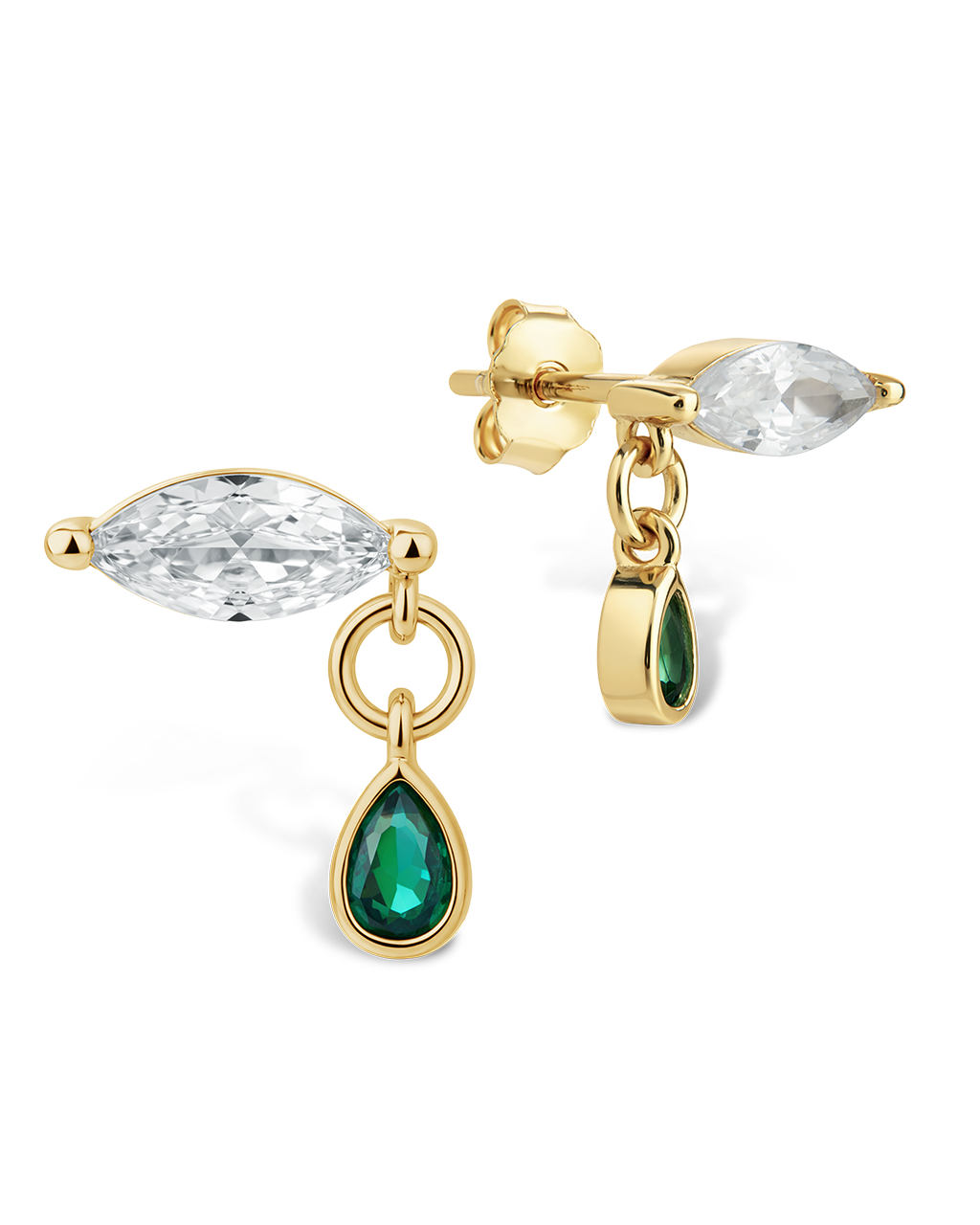 Elaine Emerald Teardrop Dangles