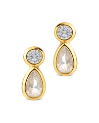 Phyllis Pear Halo Studs