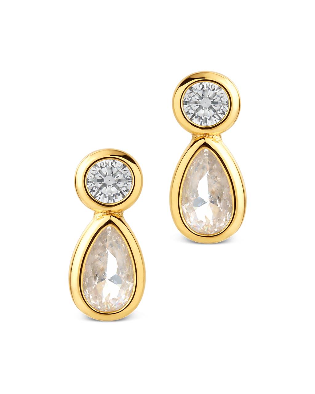 Phyllis Pear Halo Studs