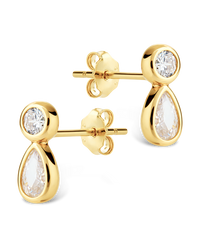 Phyllis Pear Halo Studs