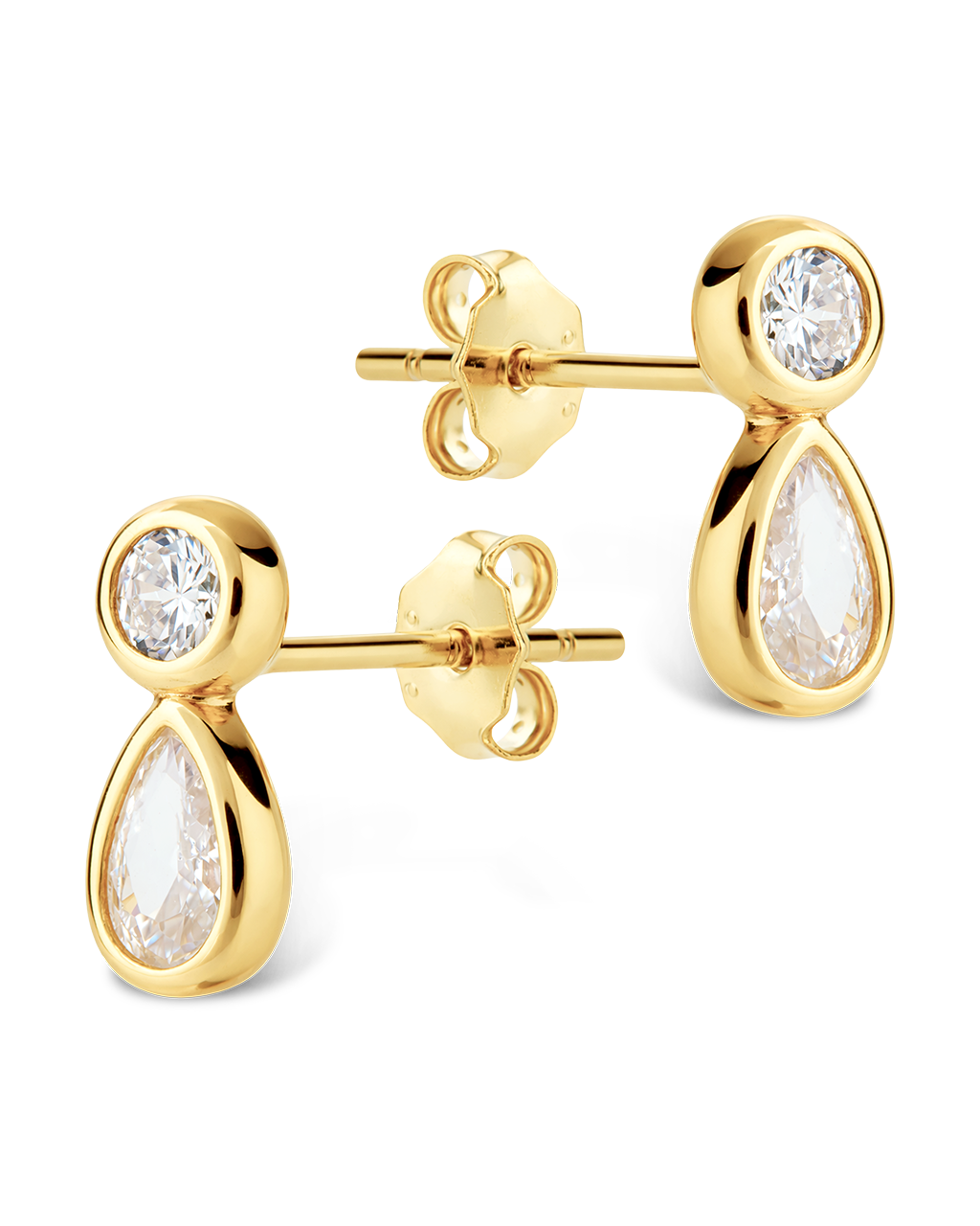 Phyllis Pear Halo Studs