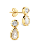 Phyllis Pear Halo Studs