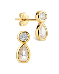 Phyllis Pear Halo Studs