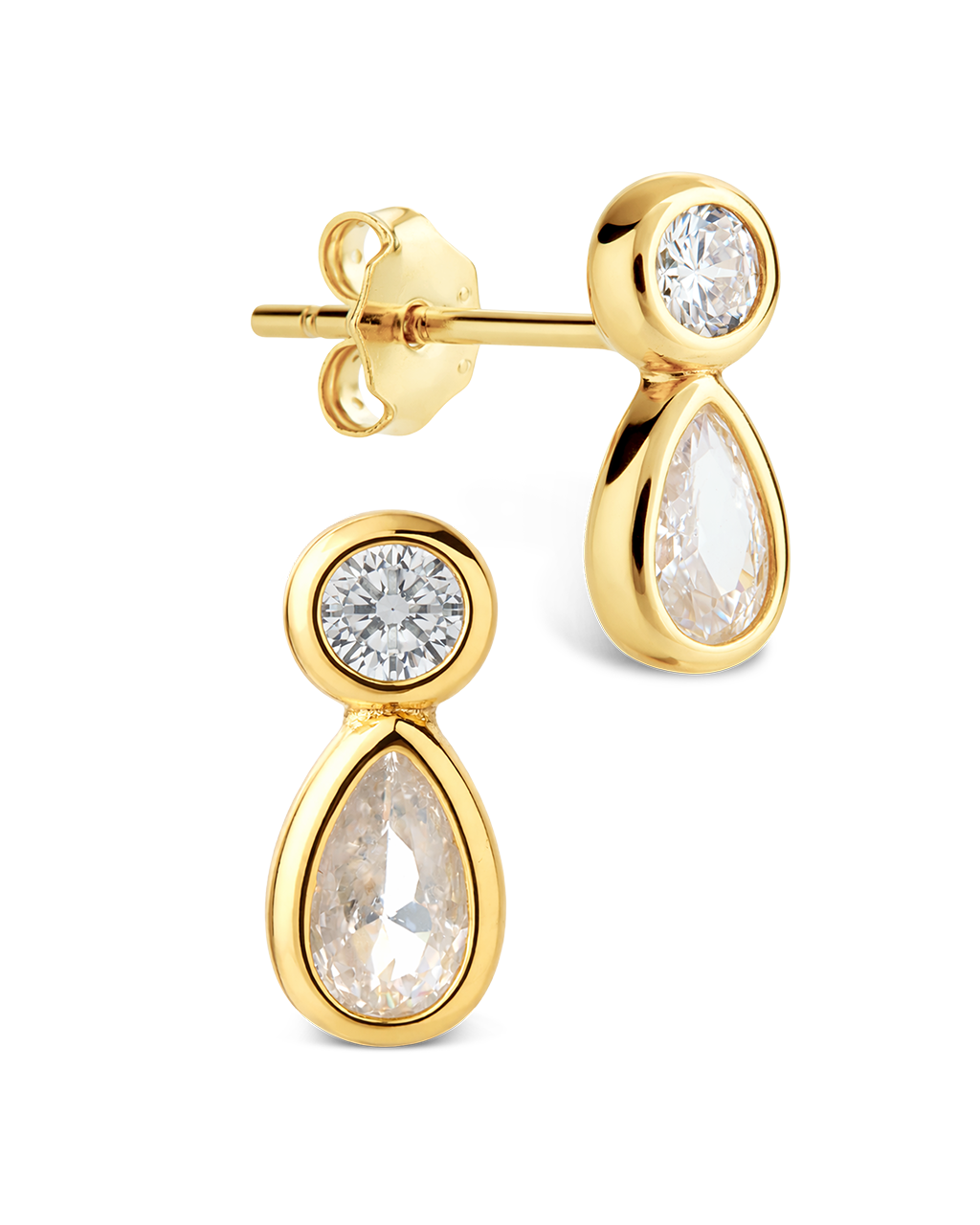 Phyllis Pear Halo Studs