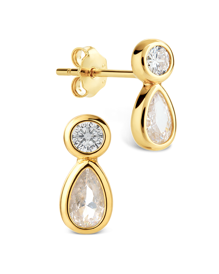 Phyllis Pear Halo Studs