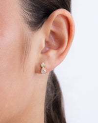 Phyllis Pear Halo Studs