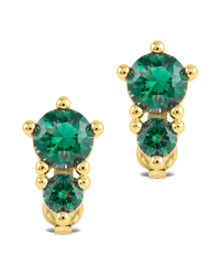 Sienna Emerald Stack Studs