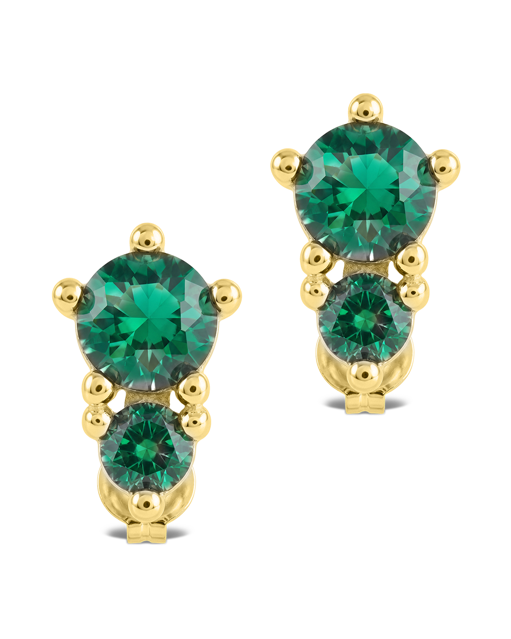Sienna Emerald Stack Studs