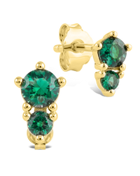 Sienna Emerald Stack Studs