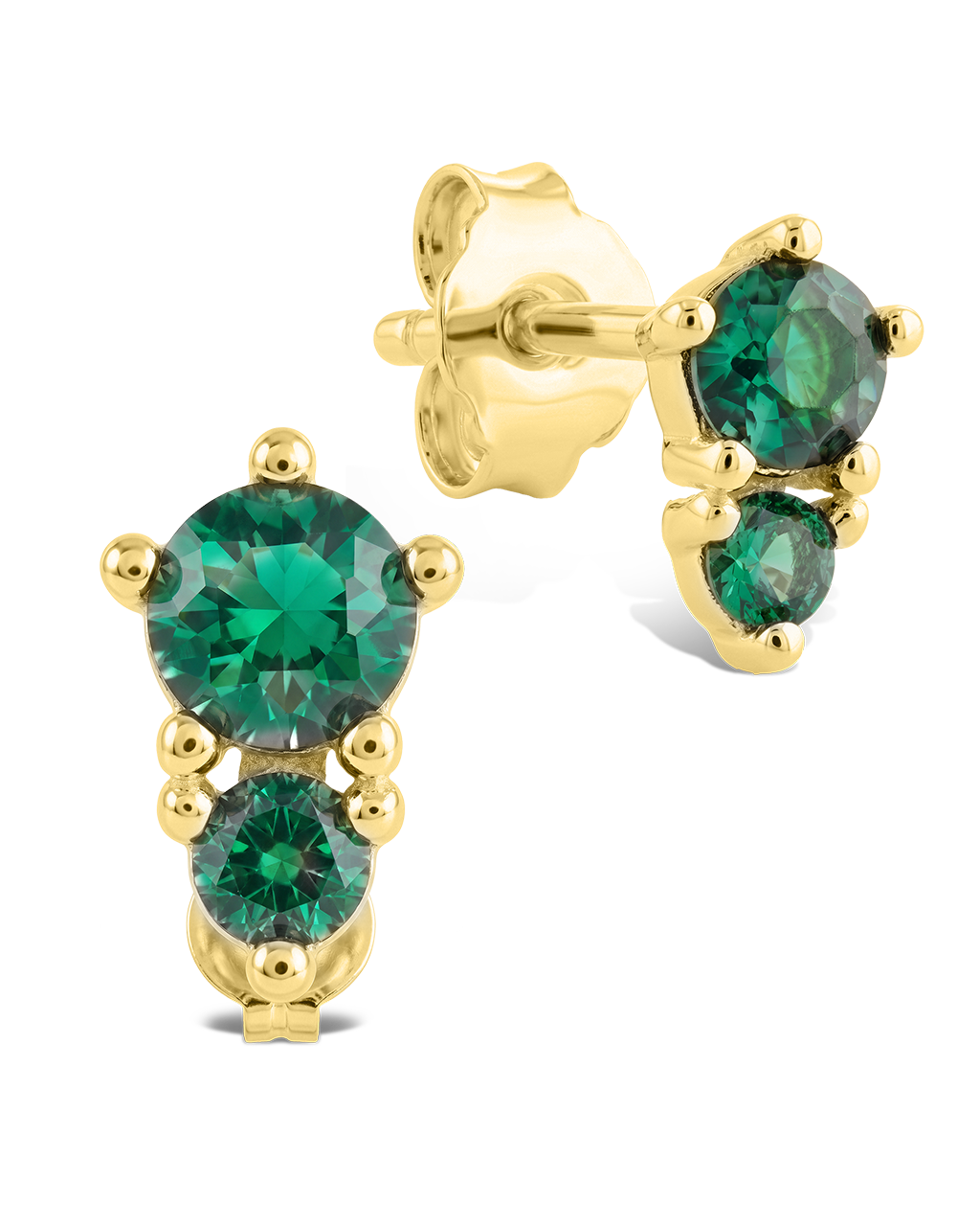 Sienna Emerald Stack Studs