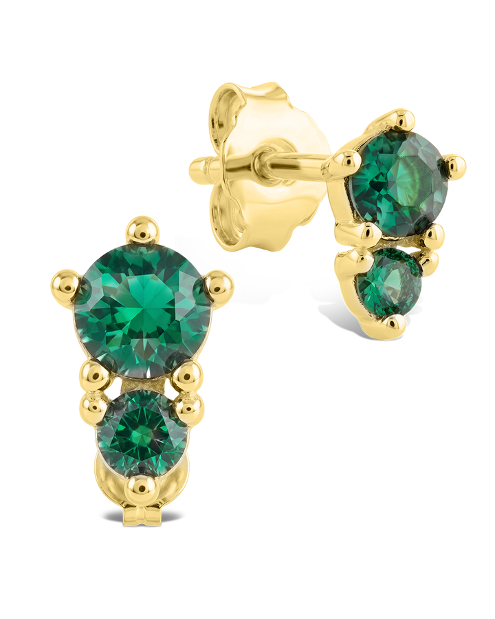 Sienna Emerald Stack Studs