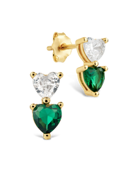 Brittany Heart Duo Studs