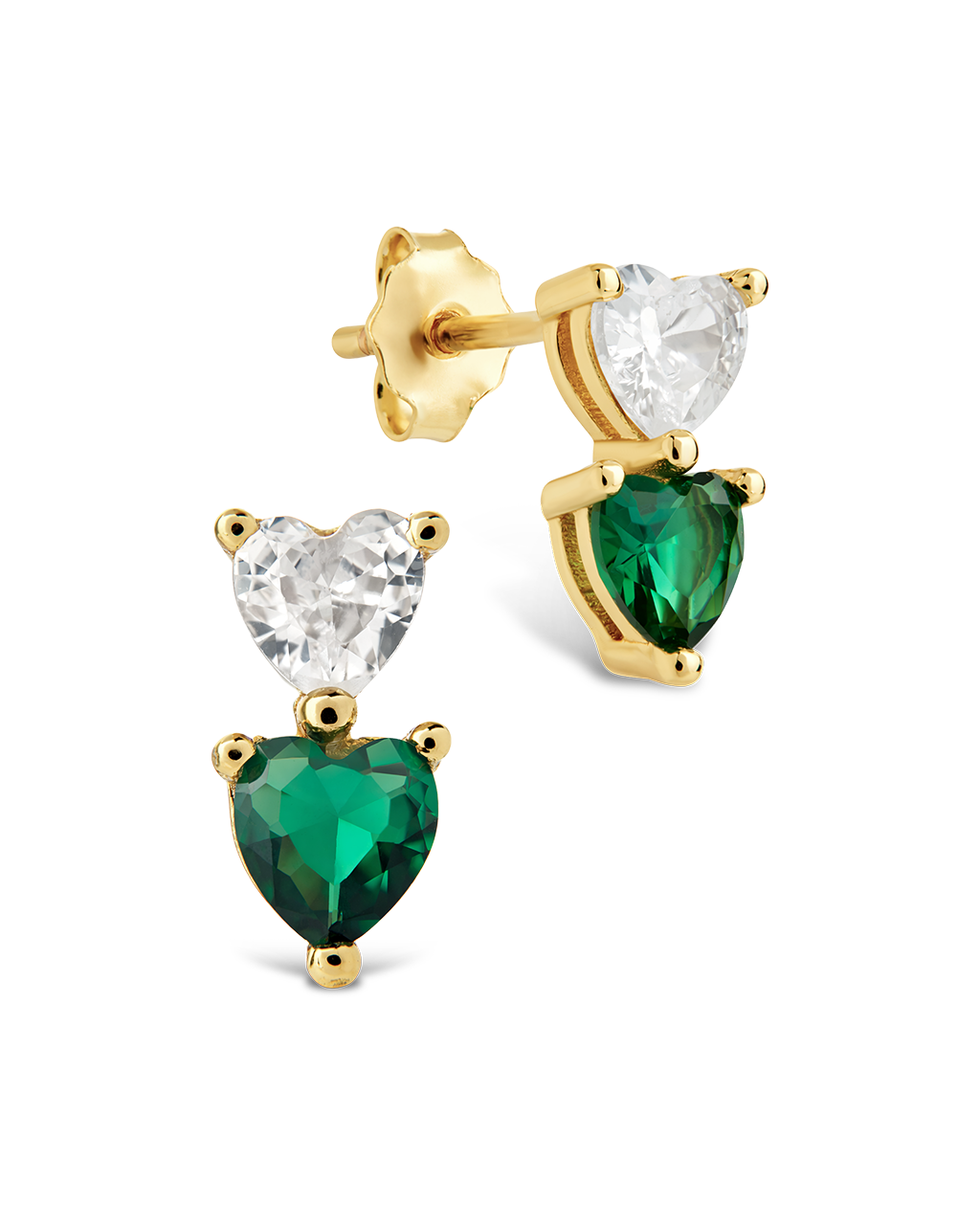 Brittany Heart Duo Studs