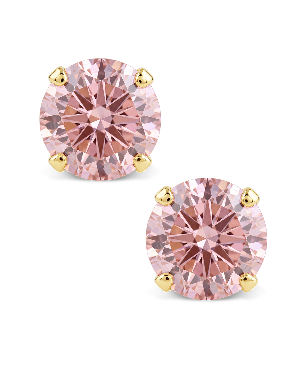 Sterling Silver 7mm Pink Sapphire CZ Stud Earrings