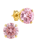 Sterling Silver 7mm Pink Sapphire CZ Stud Earrings