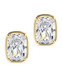 Sterling Silver Elongated Cushion Studs
