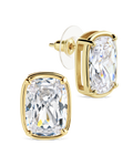 Sterling Silver Elongated Cushion Studs