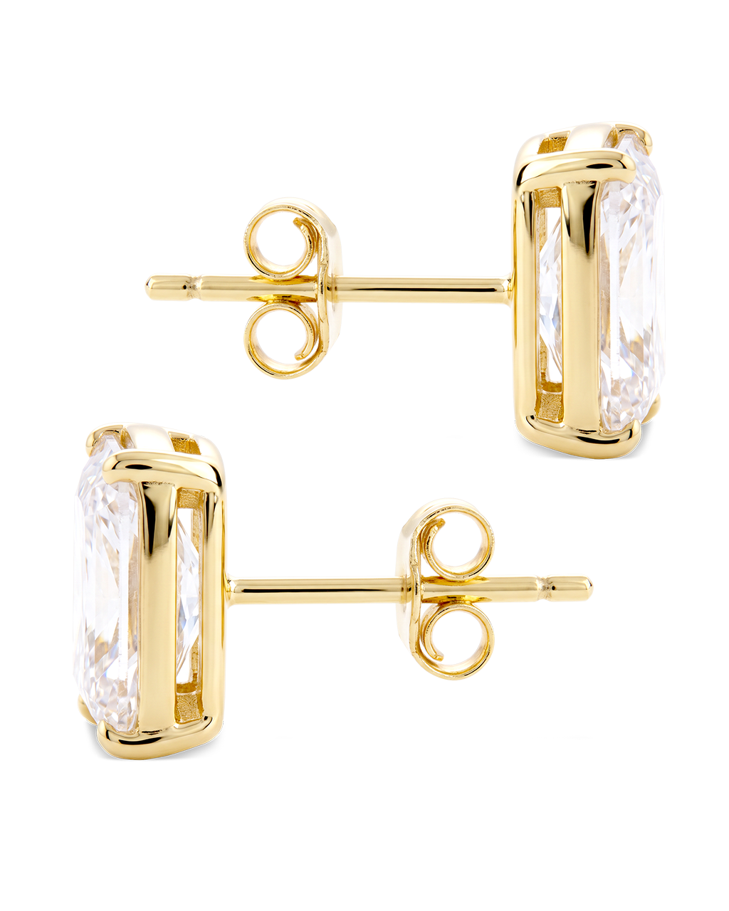 Sterling Silver Mini Elongated Cushion Stud Earrings
