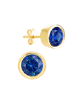 Sterling Silver Helene Sapphire Bezel Stud Earrings