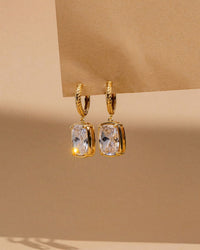 Sterling Silver Elongated Cushion Micro Hoops