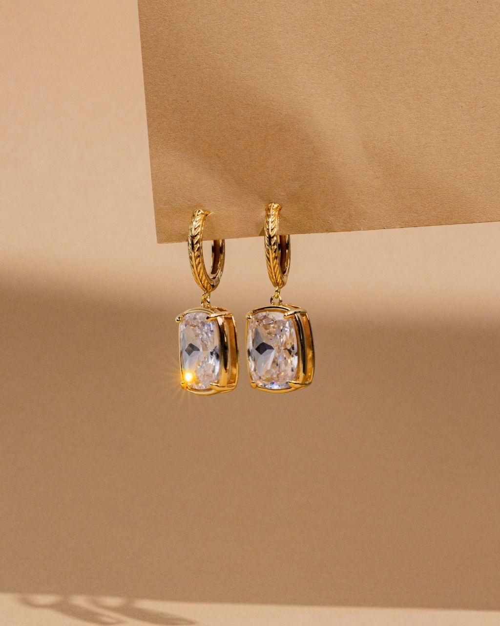 Sterling Silver Elongated Cushion Micro Hoops