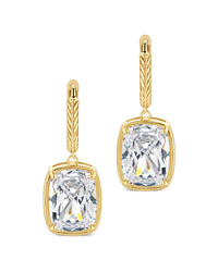 Sterling Silver Elongated Cushion Micro Hoops