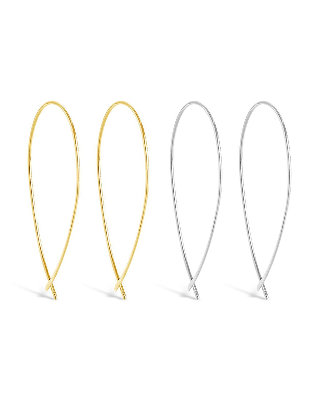 Delicate Threader Hoop Earrings Set of 2 - Sterling Forever