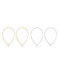 Delicate Threader Hoop Earrings Set of 2 - Sterling Forever