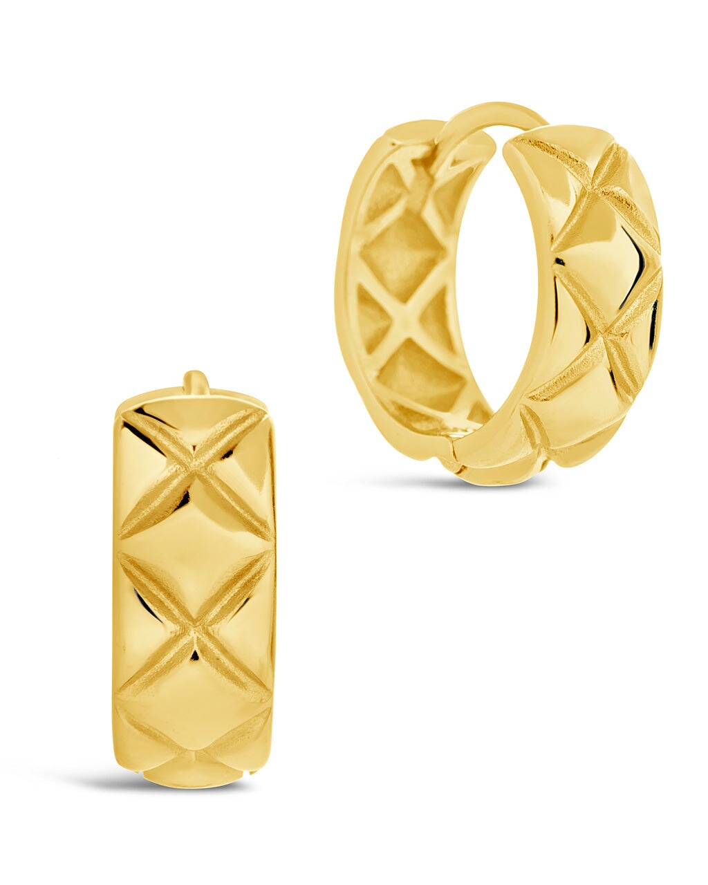 Bridget Micro Hoops Earring Sterling Forever Gold 