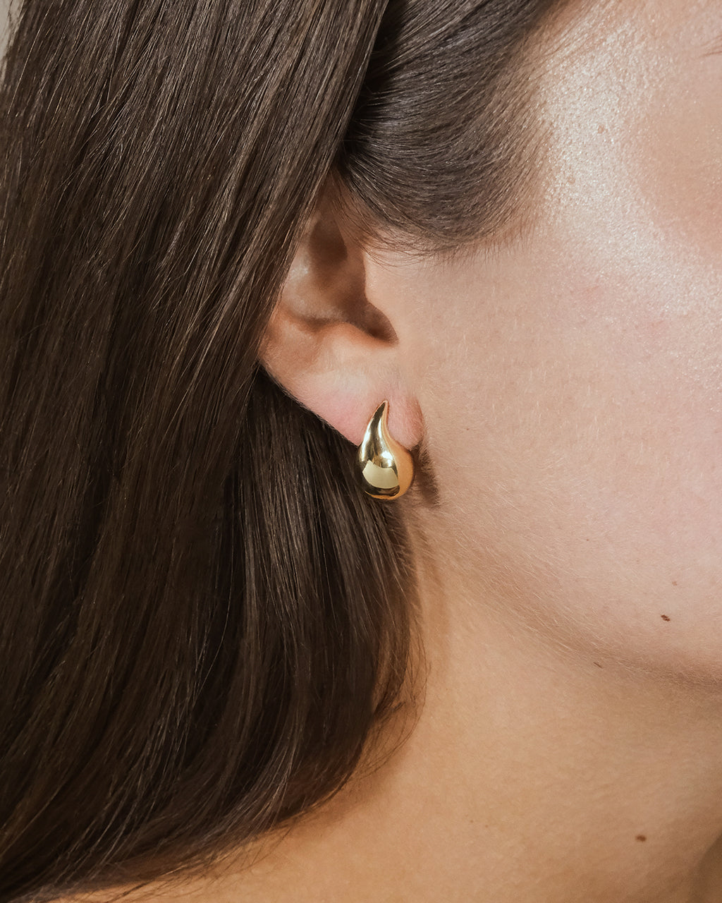 Polished Teardrop Dome Stud Earrings