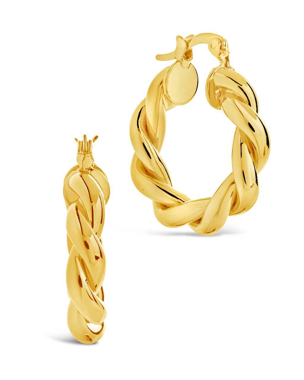 Eva Twist Hoops Earring Sterling Forever Gold 