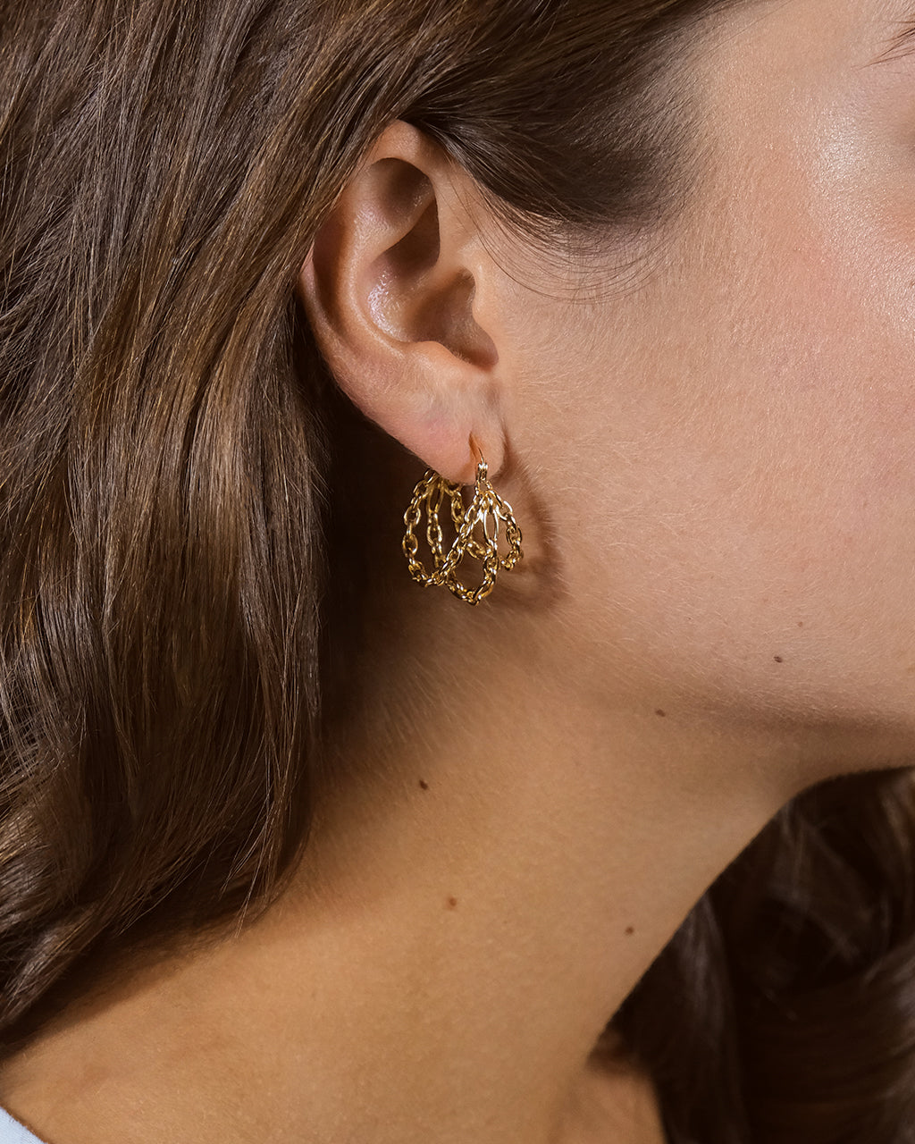 Tenly Chain Link Hoop Earrings