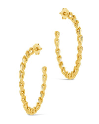 Rylan Flat Chain Hoop Earrings - Sterling Forever