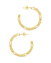 Rylan Flat Chain Hoop Earrings - Sterling Forever