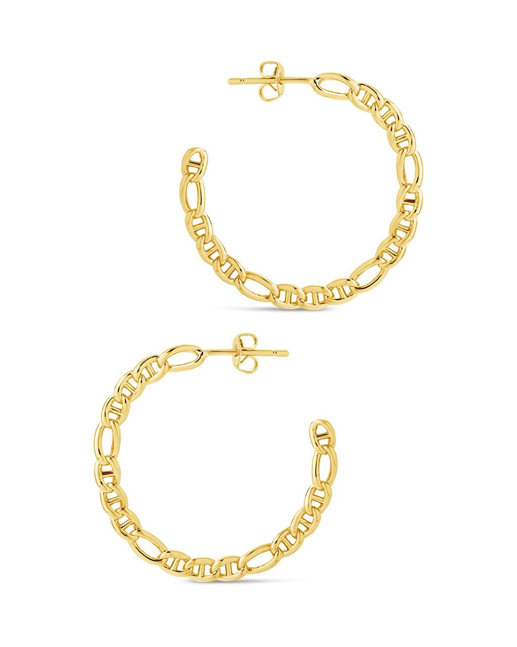 Rylan Flat Chain Hoop Earrings - Sterling Forever