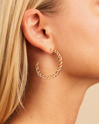Rylan Flat Chain Hoop Earrings - Sterling Forever