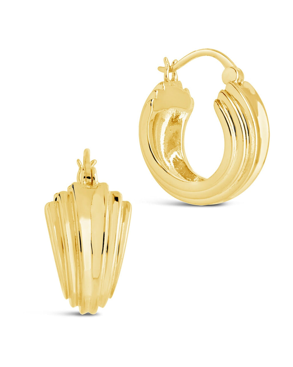 Yamile Hoops Earring Sterling Forever Gold 