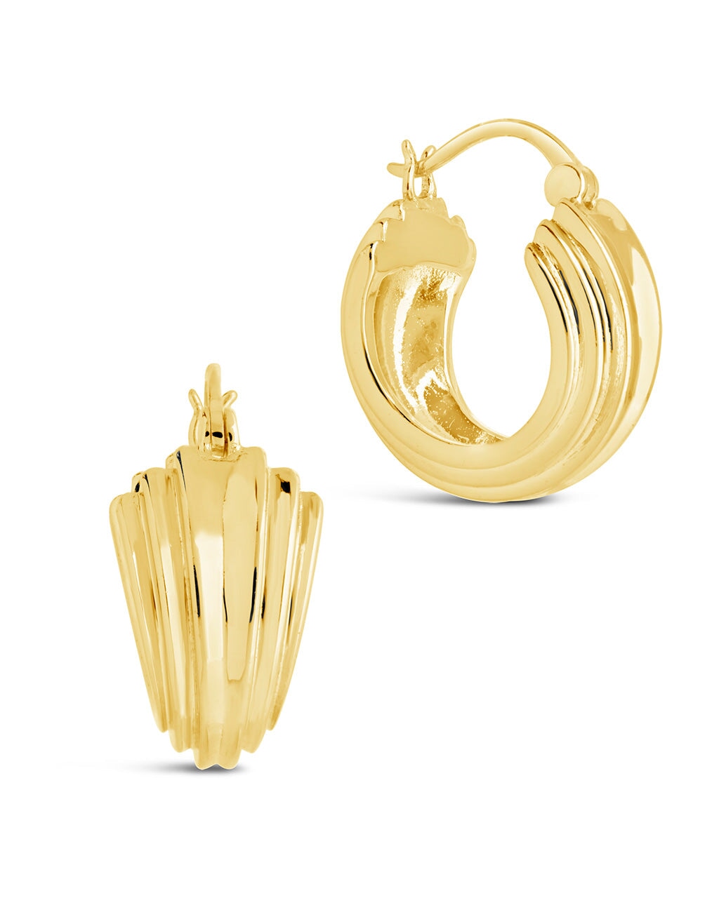 Yamile Hoops Earring Sterling Forever Gold 