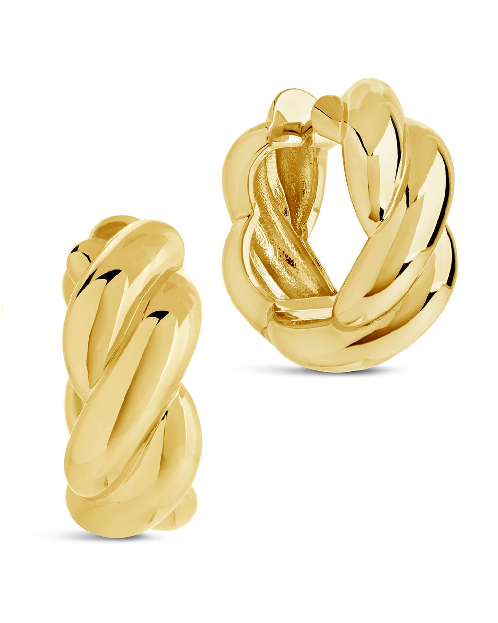 Petra Loomed Hoops Earring Sterling Forever Gold 