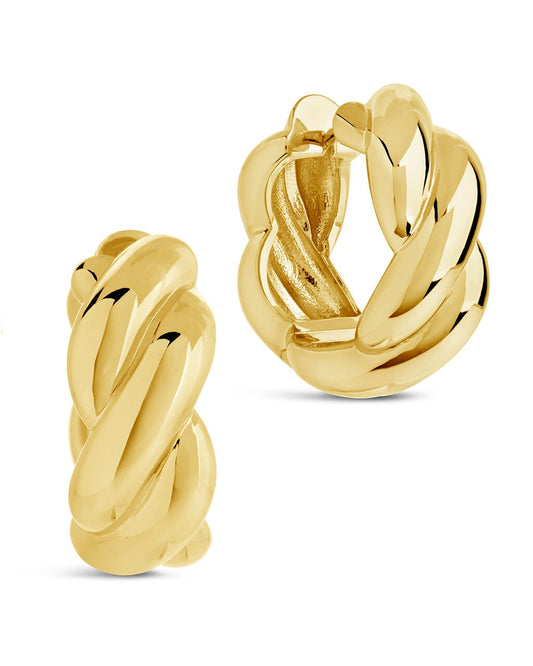 Petra Loomed Hoops Earring Sterling Forever Gold 