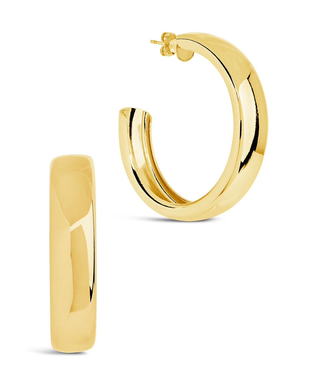 Liviana Polished Statement Hoops Earring Sterling Forever Gold 