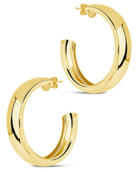 Liviana Polished Statement Hoop Earrings - Sterling Forever