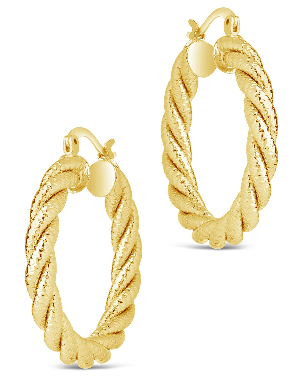 Cerys Woven Hoops Earring Sterling Forever 