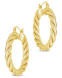 Cerys Statement Woven Hoop Earrings - Sterling Forever