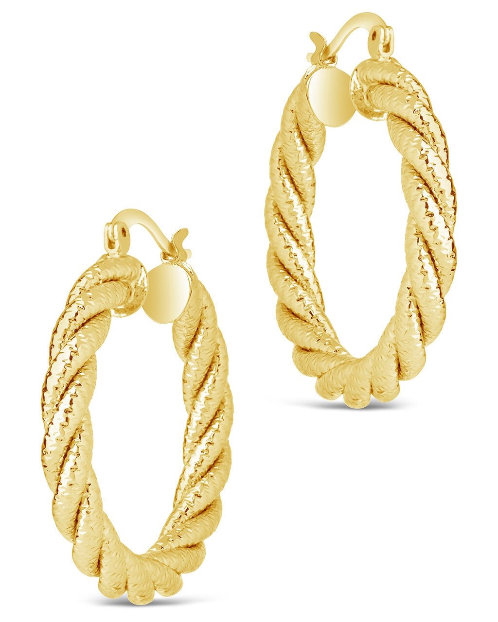 Cerys Statement Woven Hoop Earrings - Sterling Forever