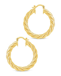 Cerys Statement Woven Hoop Earrings - Sterling Forever