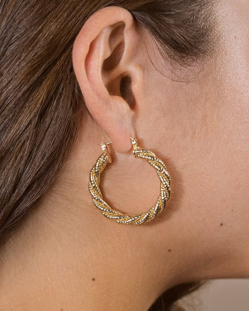 Cerys Statement Woven Hoop Earrings - Sterling Forever