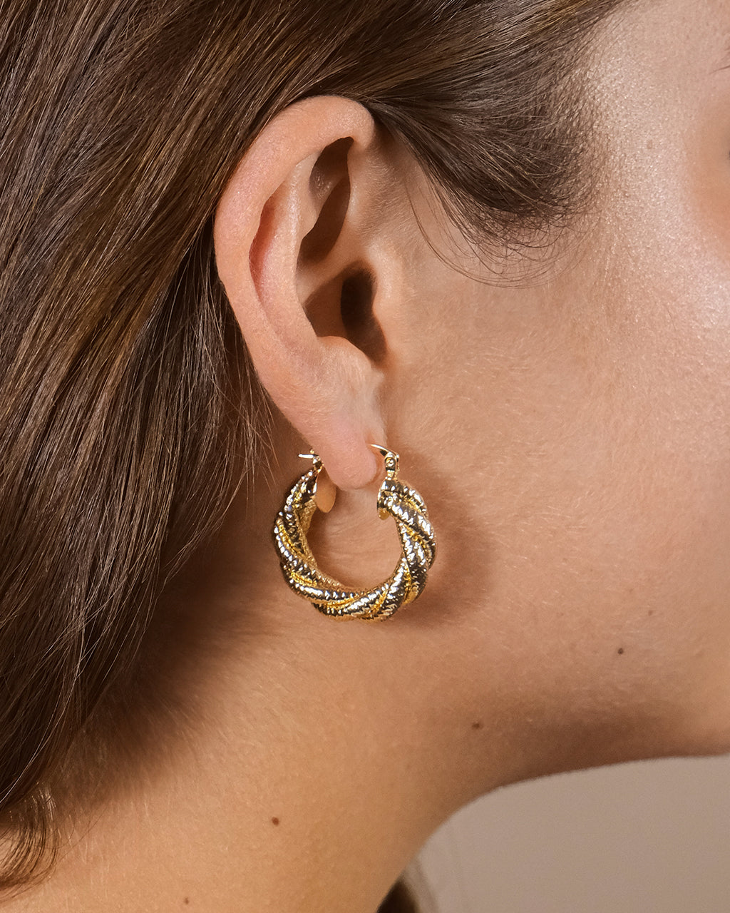 Esme Textured Braided Hoop Earrings